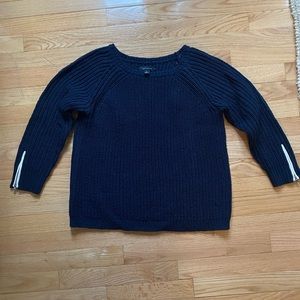 Navy Blue Cable Knit Sweater
